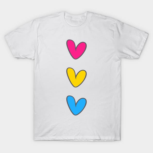 Pansexual hearts flag T-Shirt by artbypond